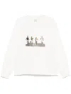 Bode Mens Cream Finish Line Crew-neck Relaxed-fit Cotton-jersey Sweatshirt In White