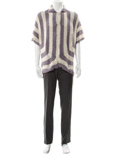 Pre-owned Bode Flagship Lavender Lace Pattern Shirt In Neutral