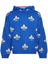 Bode Fleur-de-lis Knitted Hoodie In Blue