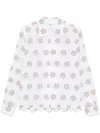 Bode White Floral Aperture Long Sleeve Shirt In White
