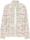 Bode Floral-embroidered Lace Shirt In Pink