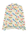 Bode Men Printed Cotton Flower Stamp Shirt In White