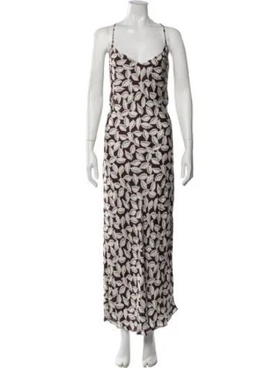 Pre-owned Bode Floral Print Long Dress In Multicolor
