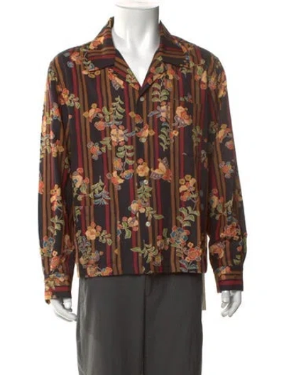 Pre-owned Bode Floral Print Long Sleeve Shirt In Multi