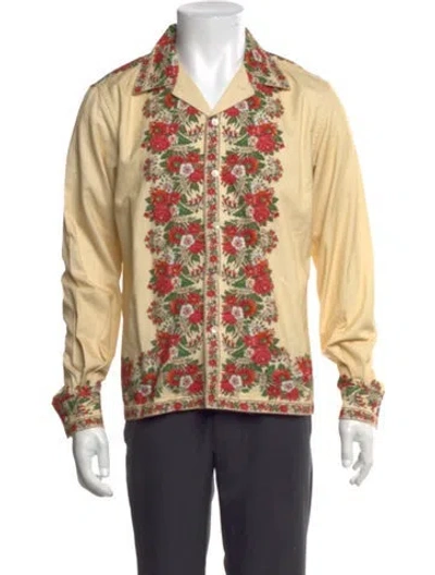 Pre-owned Bode Floral Print Long Sleeve Shirt In Multicolor