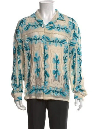 Pre-owned Bode Floral Print Long Sleeve Shirt In Multicolor