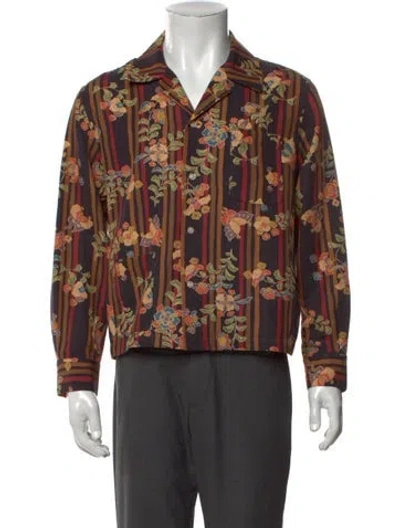 Pre-owned Bode Floral Print Long Sleeve Shirt In Multicolor