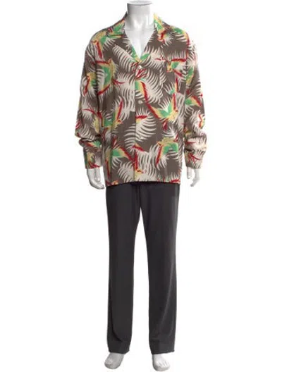 Pre-owned Bode Floral Print Long Sleeve Shirt In Multicolor