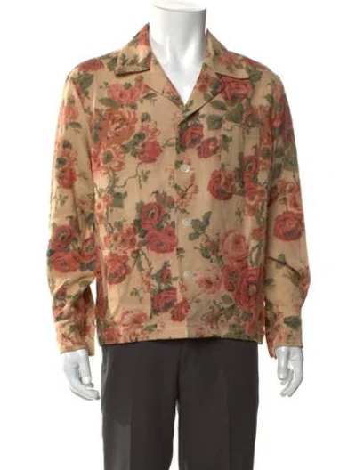 Pre-owned Bode Floral Print Long Sleeve Shirt W/ Tags In Brown
