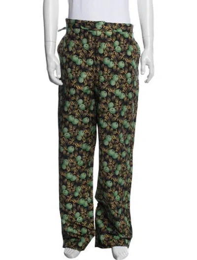 Pre-owned Bode Floral Print Pants In Green
