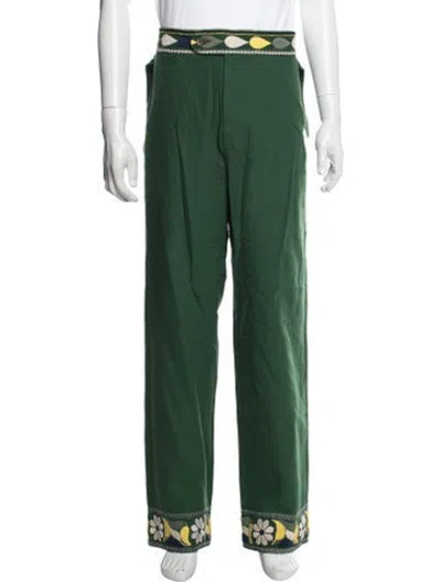 Pre-owned Bode Floral Print Pants In Green