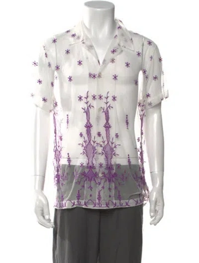 Pre-owned Bode Floral Print Short Sleeve Shirt In Multicolor