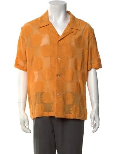 Pre-owned Bode Floral Print Short Sleeve Shirt In Neutrals