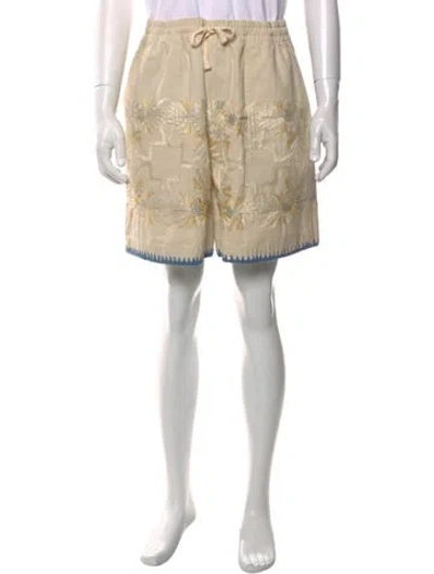 Pre-owned Bode Floral Print Shorts In Neutrals