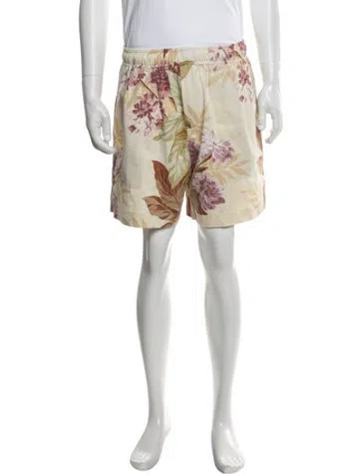 Pre-owned Bode Floral Print Shorts In Neutrals