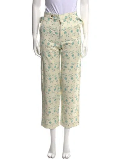 Pre-owned Bode Floral Print Straight Leg Pants W/ Tags In Neutral