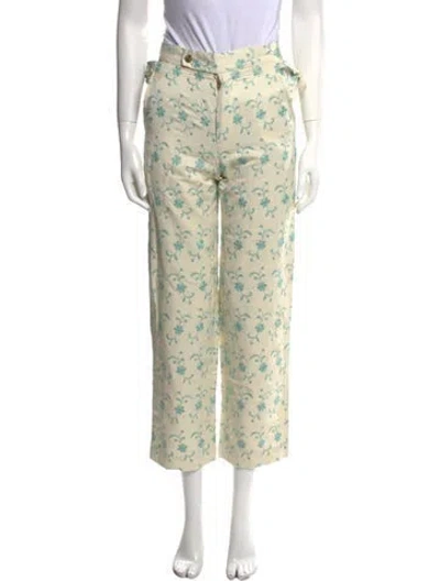 Pre-owned Bode Floral Print Straight Leg Pants W/ Tags In Neutral