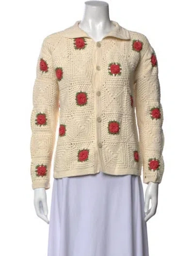 Pre-owned Bode Floral Print Sweater In Neutrals
