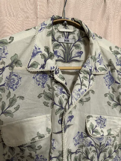 Pre-owned Bode Floral Shirt In White/green/blue