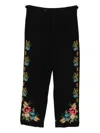 Bode Beaded Aquitaine Wool Straight Pants In Black