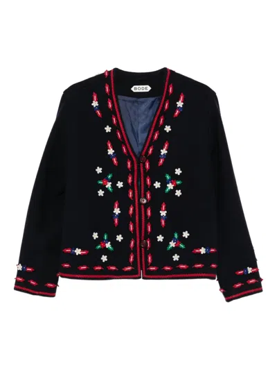 BODE FLOWER APPLIQUÉ V-NECK KNITWEAR