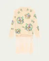 Bode Flower Language Fringe Embroidered Shirt In Cream Multi
