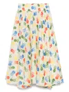 Bode Flower Stamp Skirt In 中性色