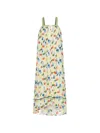 Bode Flower Stamp Dress In Multi