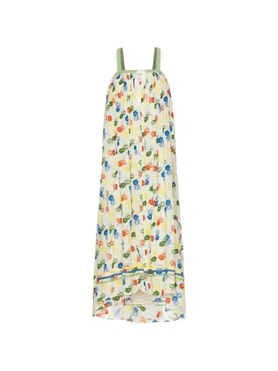 BODE FLOWER STAMP MIDI DRESS