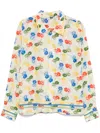 Bode Men Printed Cotton Flower Stamp Shirt In Neutrals