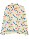Bode Men Printed Cotton Flower Stamp Shirt In Neutrals