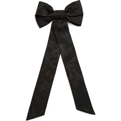Bode Football Jacquard Bow Barrette In Black
