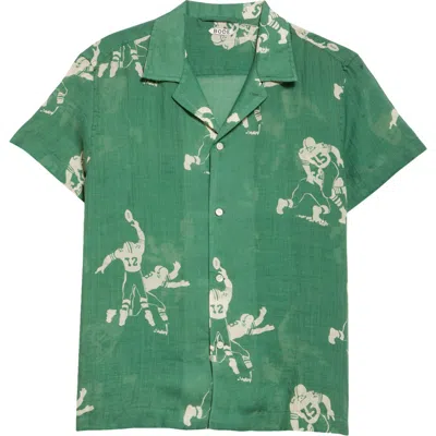 Bode Football Silhouette Shirt - Men's - Linen/flax In Green