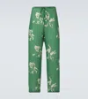 Bode Football-print Pajama Trousers In Green