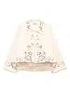 Bode Fringed Floral-detail Jacket In Neutral