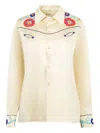 Bode Garden Party Western Shirt In Neutrals