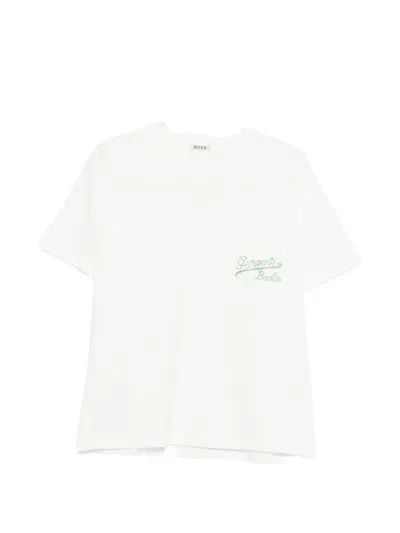 Bode Geneva Beaded Pocket T-shirt In White