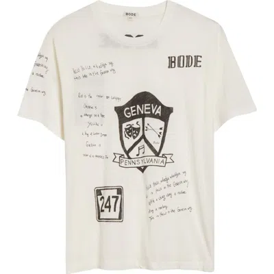 Bode Geneva Camp Crest Graphic T-shirt In Neutral