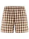 Bode Gilbert Check Shorts In Brown