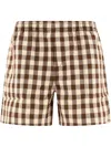 Bode Gilbert Check Shorts In Brown