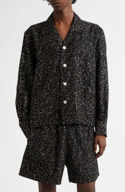 BODE BODE GLITTER DOT FAILLE BUTTON-UP SHIRT