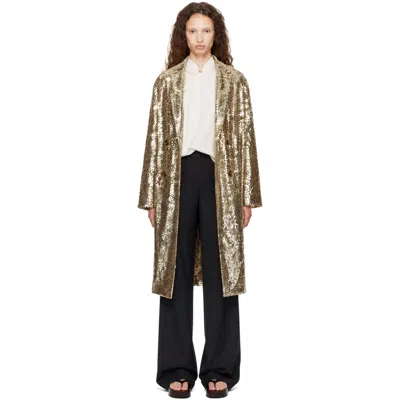 Bode Gold Sequin Worcester Coat