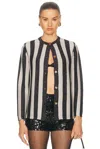 Bode Grandstand Metallic Striped Knitted Cardigan In Multi