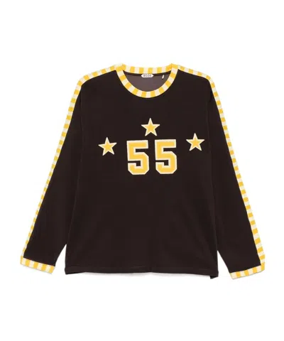 Bode Graphic Long Sleeve Tee In Brown