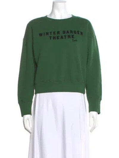 Pre-owned Bode Graphic Print Crew Neck Sweater In Green