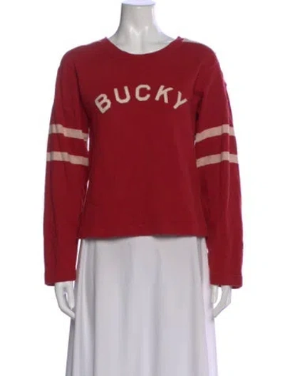 Pre-owned Bode Graphic Print Crew Neck Sweater In Red