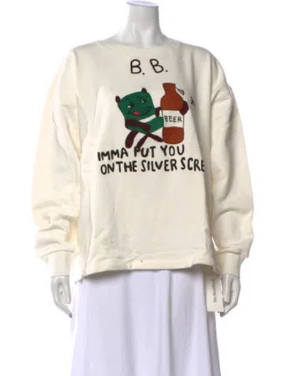 Pre-owned Bode Graphic Print Crew Neck Sweatshirt In Neutral