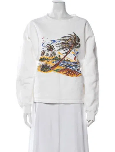 Pre-owned Bode Graphic Print Crew Neck Sweatshirt In Neutrals