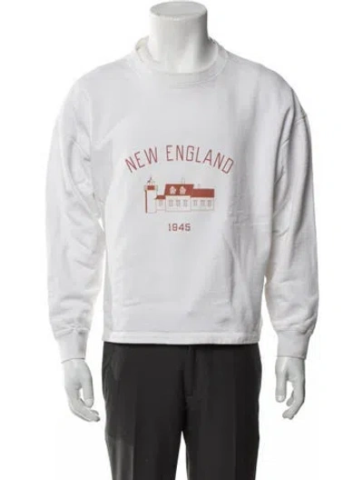 Pre-owned Bode Graphic Print Crew Neck Sweatshirt In White