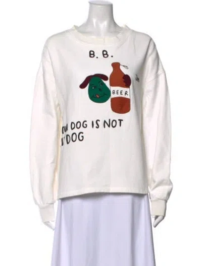 Pre-owned Bode Graphic Print Crew Neck Top In Neutral